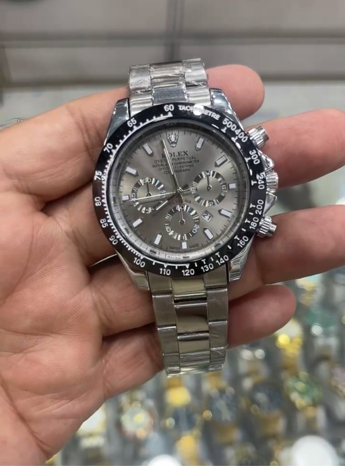 Rolex Cosmograph Daytona Silver Dial Black Bezel