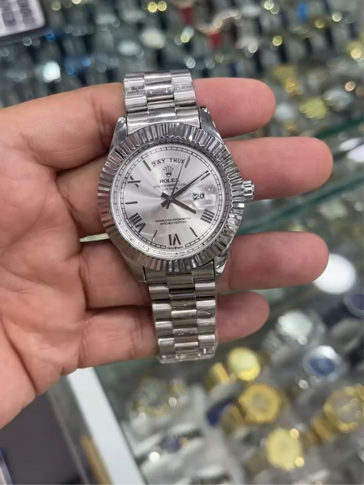 Rolex Day-Date Platinum Tone